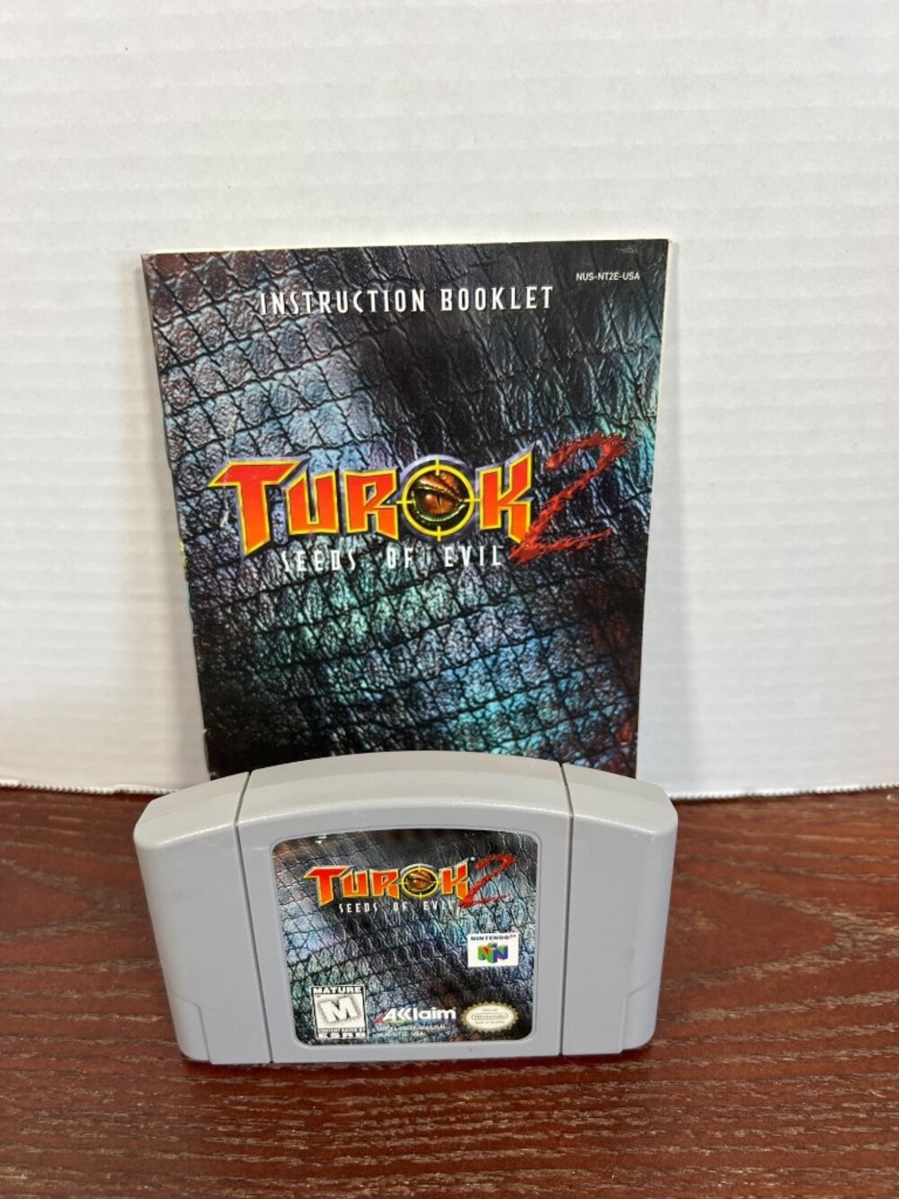 Turok 2: Seeds Of Evil Nintendo 64 Game Cartridge & Instruction Booklet Tested